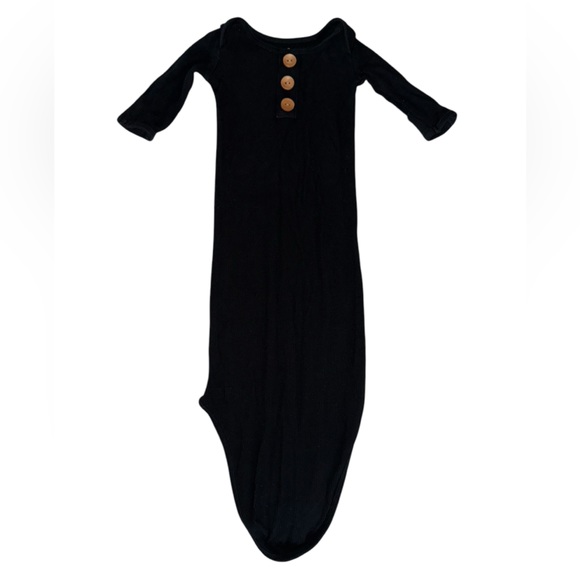 Caden Lane Other - Caden Lane Black Knotted Baby Gown with Wooden Buttons